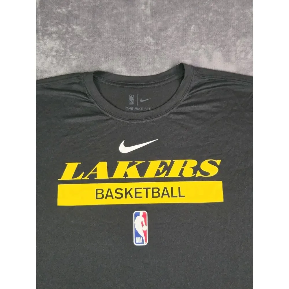 Nike Los Angeles Lakers T-Shirt Men's Sz XL NBA Authentics Black Short Sleeve